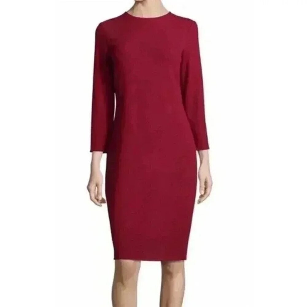 Vince Red Stretch Knit Sheath Dress Size Medium